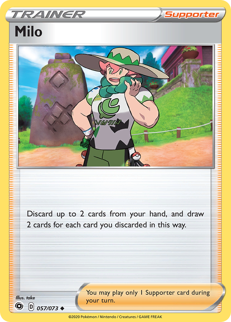 Milo 57/73 English Pokémon card from Champion’s Path (2020)