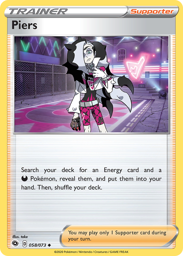 Piers 58/73 English Pokémon card from Champion’s Path (2020)