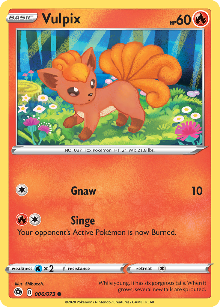 Vulpix 6/73 English Pokémon card from Champion’s Path (2020)