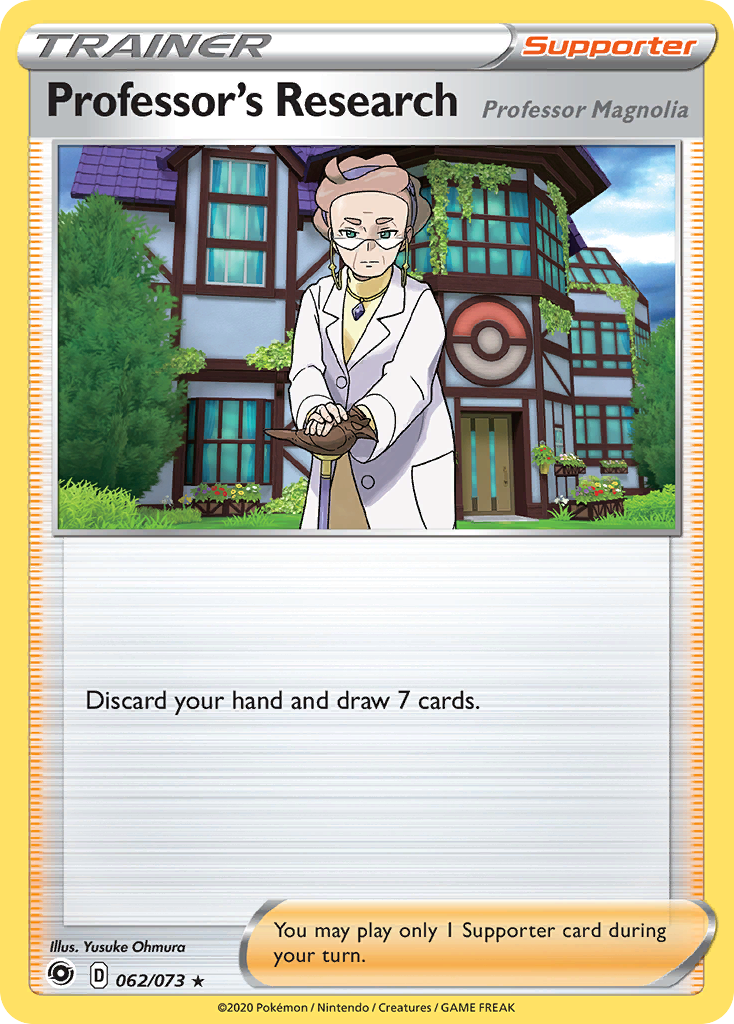 Professor's Research (Professor Magnolia) 62/73 English Pokémon card from Champion’s Path (2020)