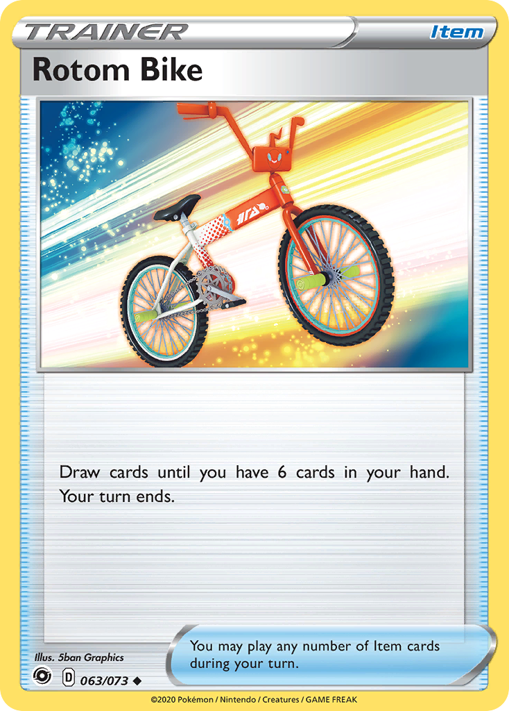 Rotom Bike 63/73 English Pokémon card from Champion’s Path (2020)