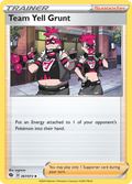 Team Yell Grunt 67/73 English Pokémon card from Champion’s Path (2020)