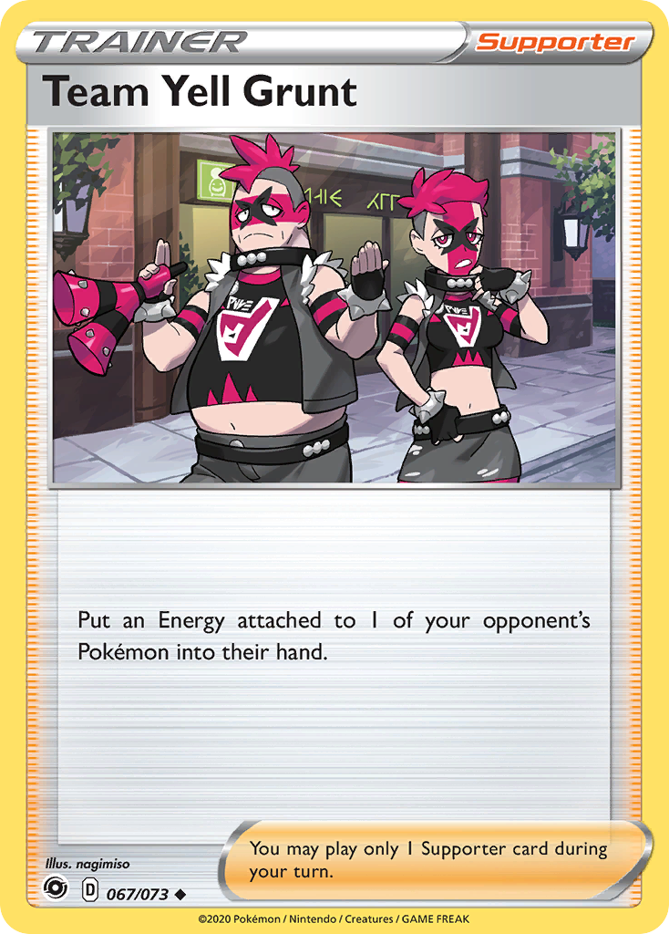 Team Yell Grunt 67/73 English Pokémon card from Champion’s Path (2020)