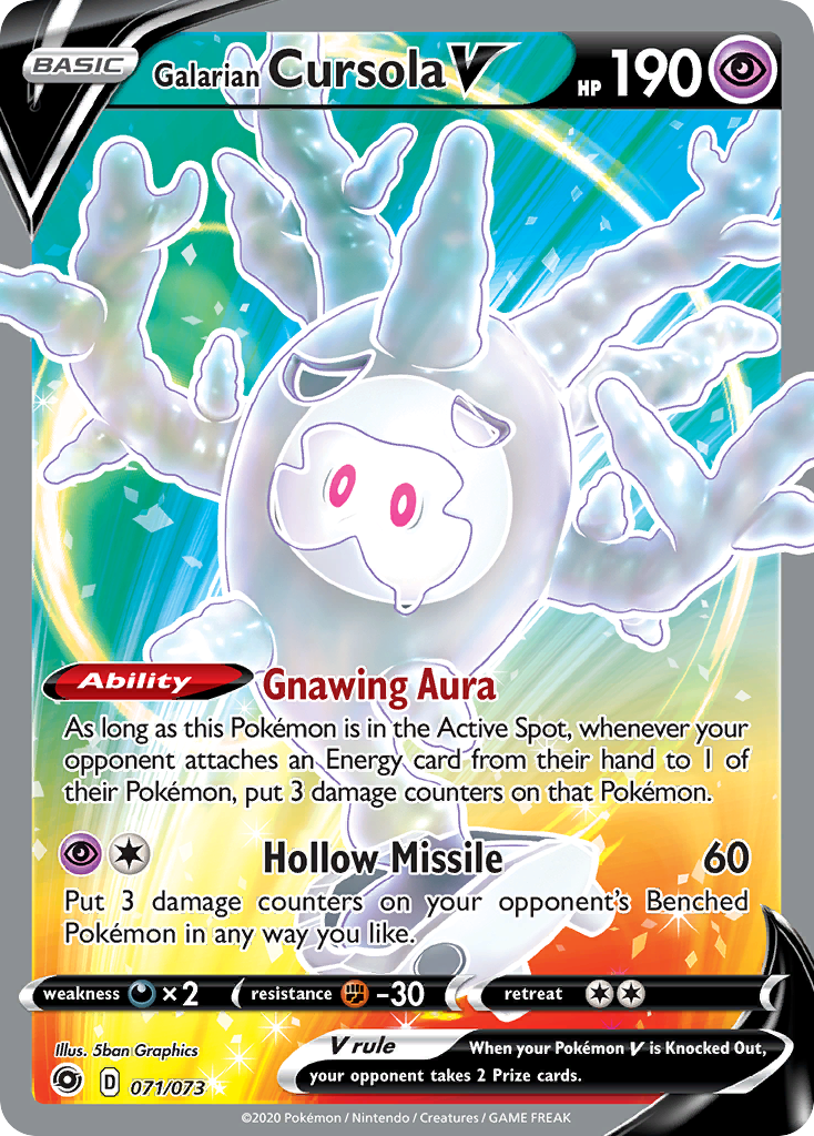 Galarian Cursola V 71/73 English Pokémon card from Champion’s Path (2020)