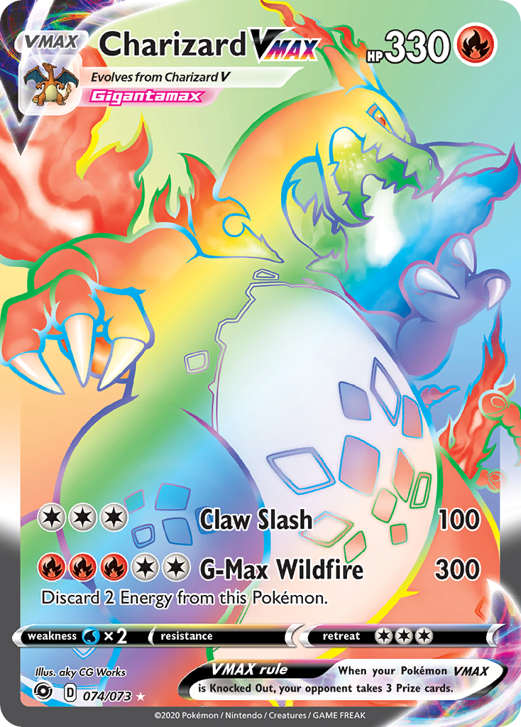 Charizard VMAX 74/73 English Pokémon card from Champion’s Path (2020)