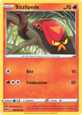 Sizzlipede 9/73 English Pokémon card from Champion’s Path (2020)