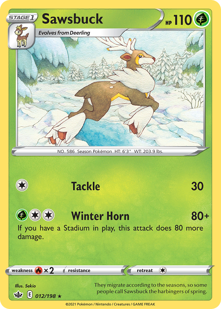 Sawsbuck 12/198 — English Pokémon Chilling Reign (2021)