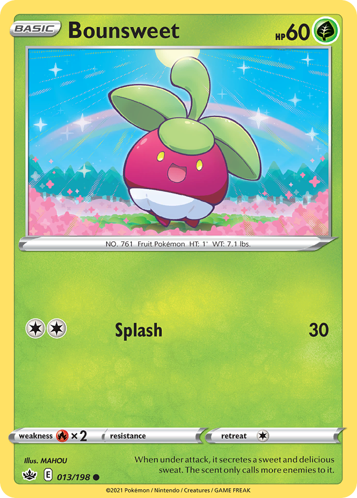 Bounsweet 13/198 — English Pokémon Chilling Reign (2021)