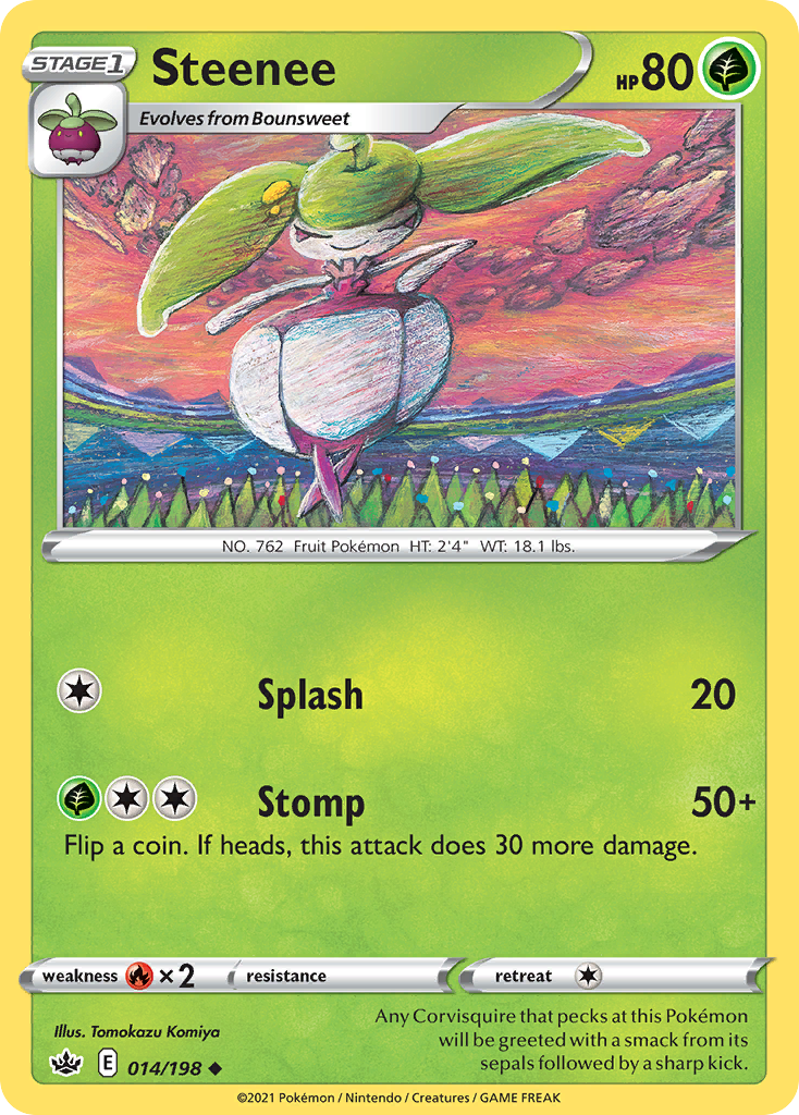 Steenee 14/198 — English Pokémon Chilling Reign (2021)