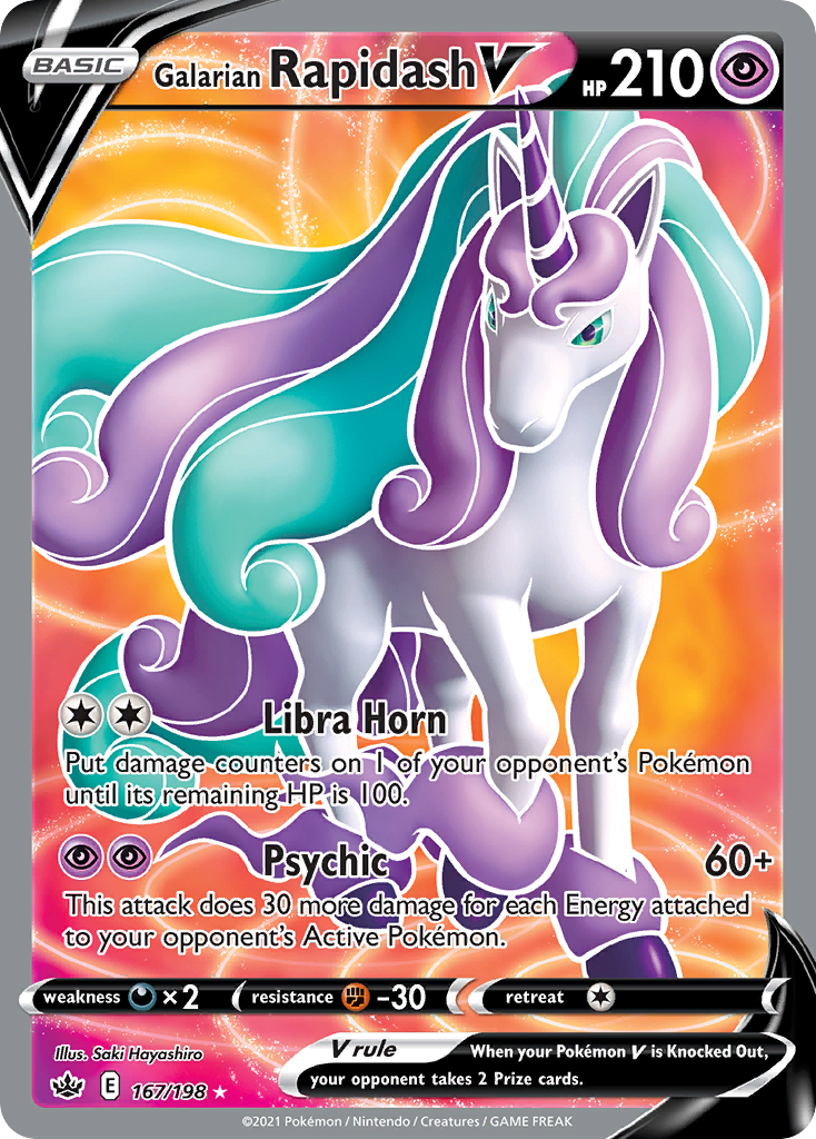 Galarian Rapidash V 167/198 — English Pokémon Chilling Reign (2021)