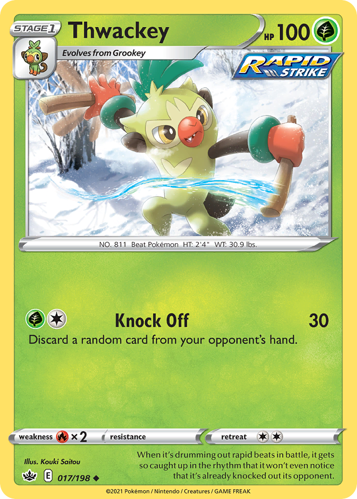 Thwackey 17/198 — English Pokémon Chilling Reign (2021)