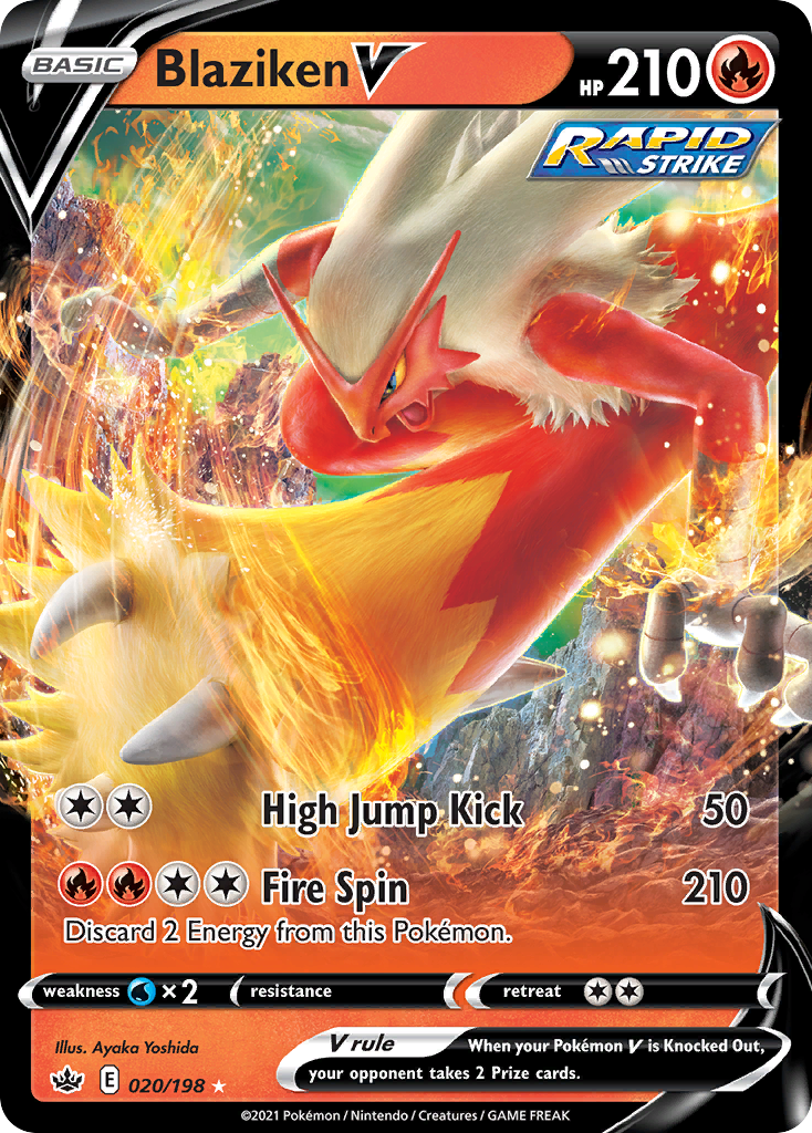 Blaziken V 20/198 — English Pokémon Chilling Reign (2021)