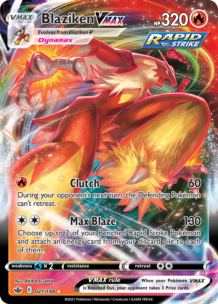 Blaziken VMAX 21/198 — English Pokémon Chilling Reign (2021)