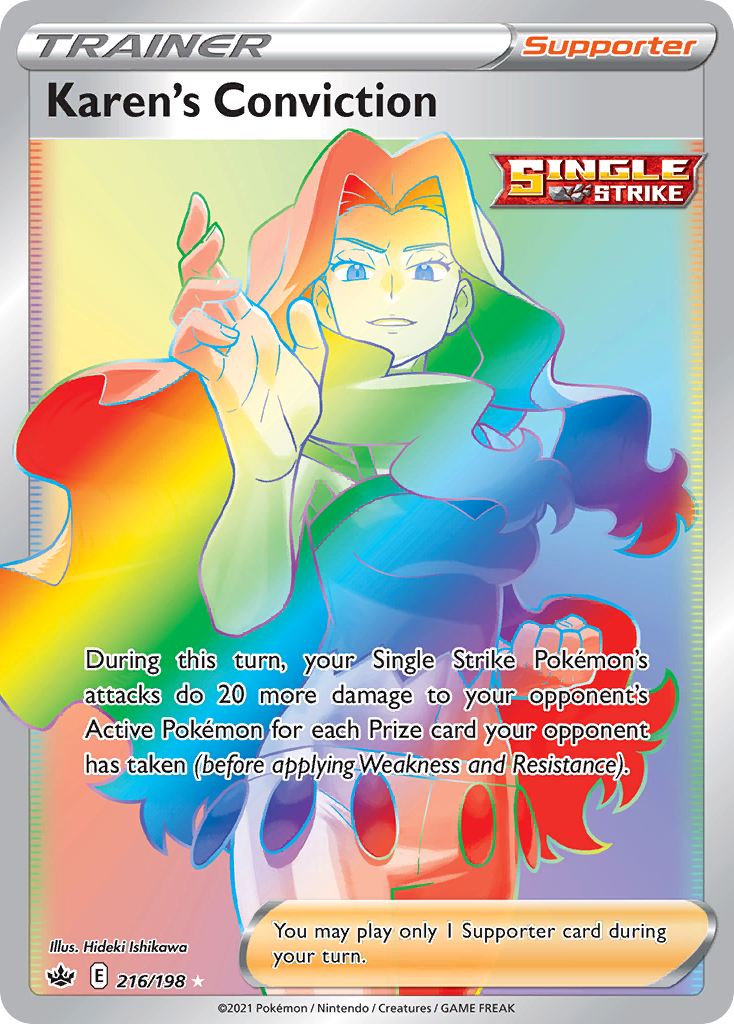 Karen's Conviction 216/198 — English Pokémon Chilling Reign (2021)