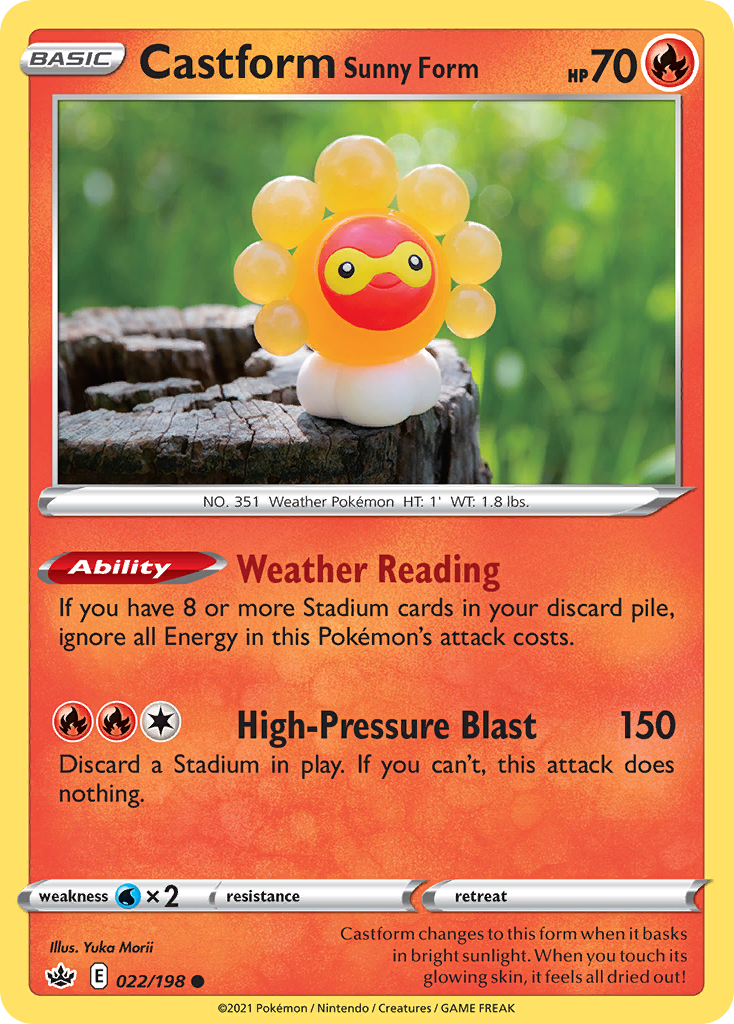 Castform Sunny Form 22/198 — English Pokémon Chilling Reign (2021)