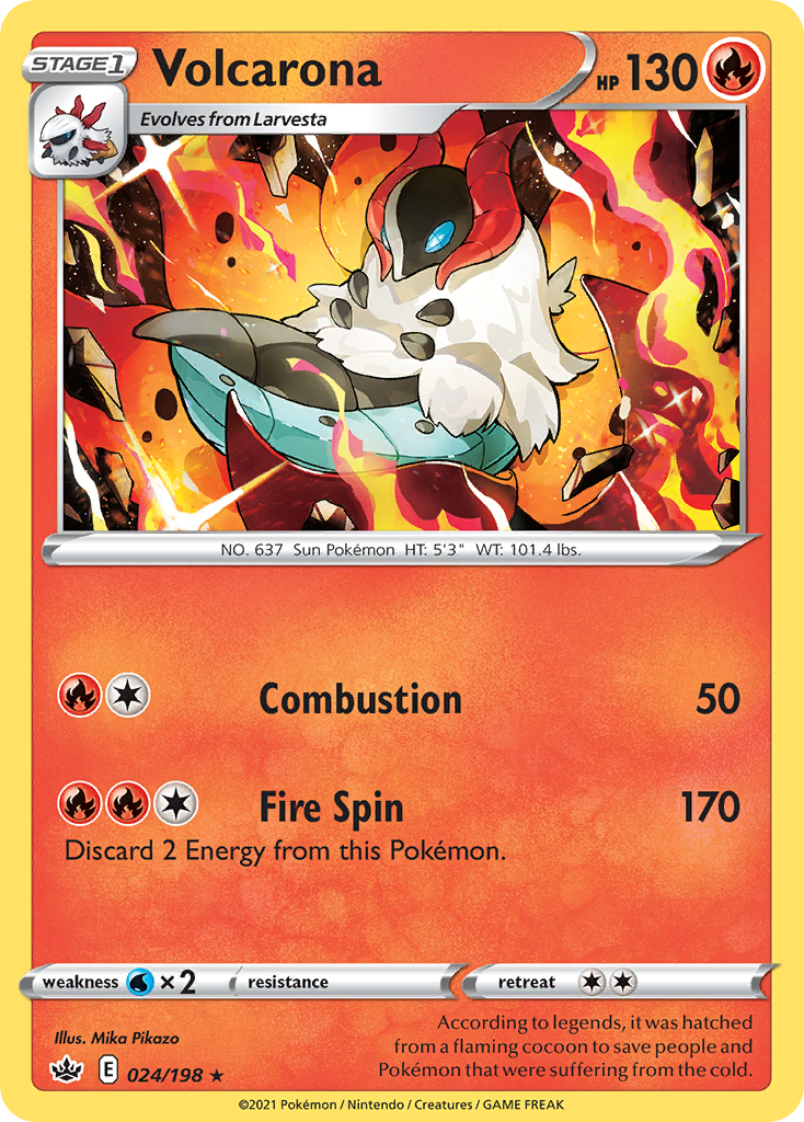 Volcarona 24/198 — English Pokémon Chilling Reign (2021)