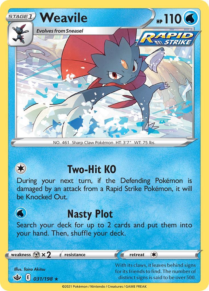 Weavile 31/198 — English Pokémon Chilling Reign (2021)