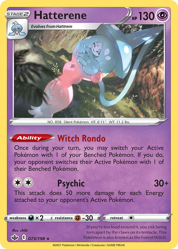 Hatterene 73/198 — English Pokémon Chilling Reign (2021)