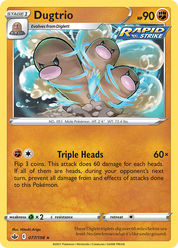 Dugtrio 77/198 — English Pokémon Chilling Reign (2021)
