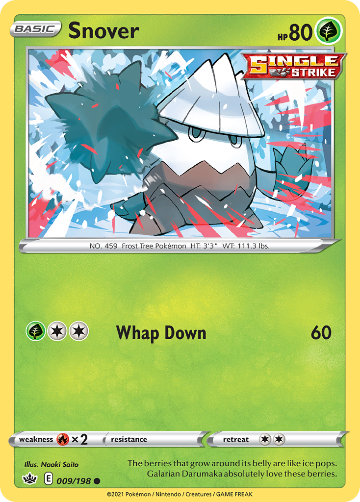 Snover 9/198 — English Pokémon Chilling Reign (2021)