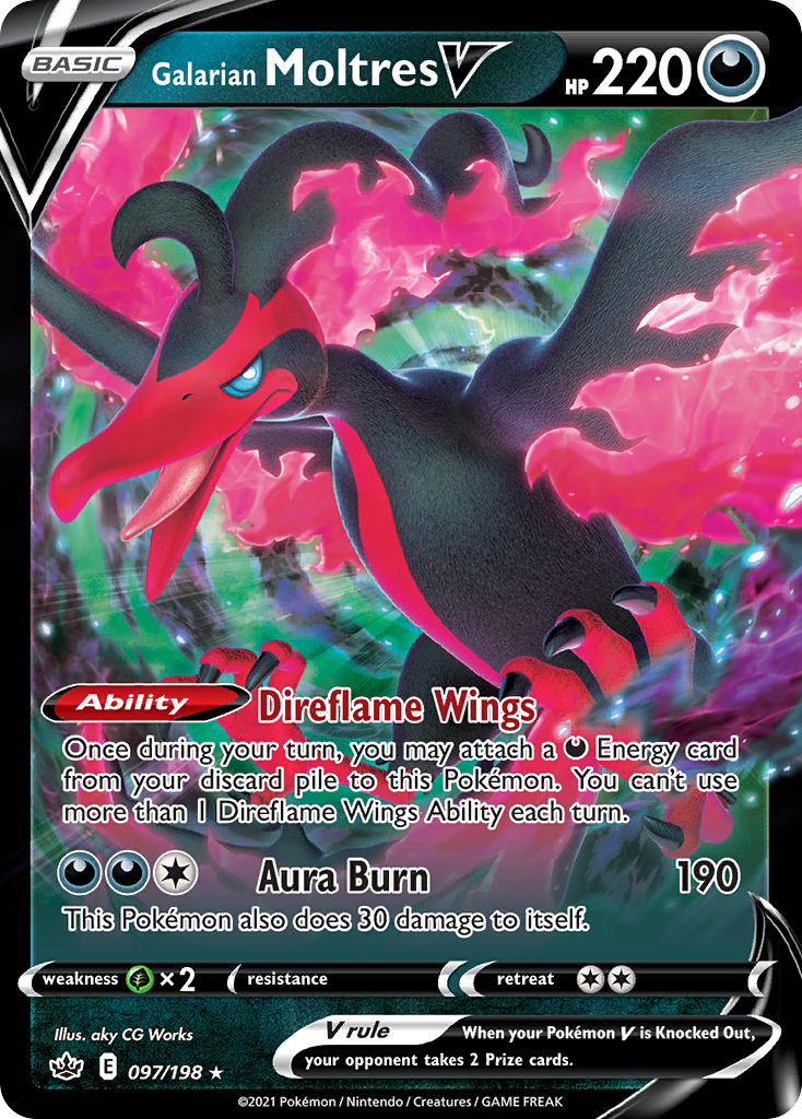 Galarian Moltres V 97/198 — English Pokémon Chilling Reign (2021)