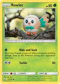 Rowlet 17/236 English Pokémon card from Cosmic Eclipse (2019)