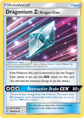 Dragonium Z: Dragon Claw 190/236 English Pokémon card from Cosmic Eclipse (2019)