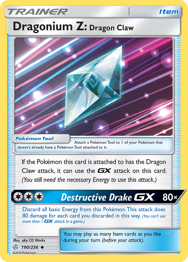 Dragonium Z: Dragon Claw 190/236 English Pokémon card from Cosmic Eclipse (2019)