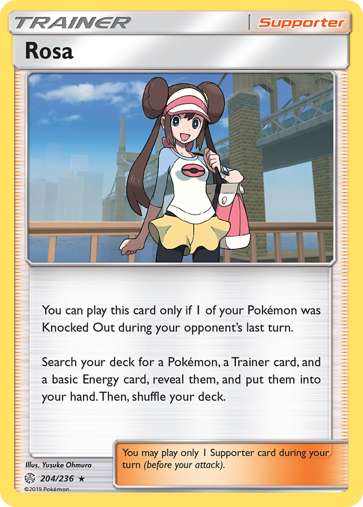 Rosa 204/236 English Pokémon card from Cosmic Eclipse (2019)
