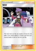 Will 208/236 English Pokémon card from Cosmic Eclipse (2019)