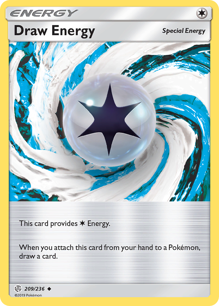 Draw Energy 209/236 English Pokémon card from Cosmic Eclipse (2019)