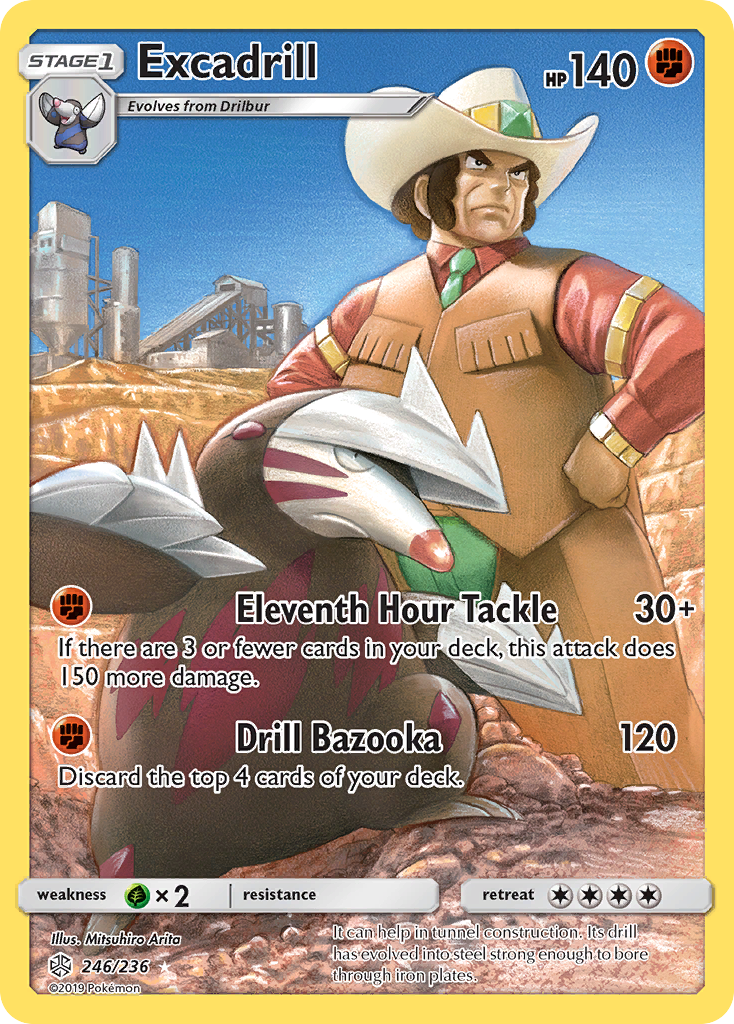 Excadrill 246/236 English Pokémon card from Cosmic Eclipse (2019)