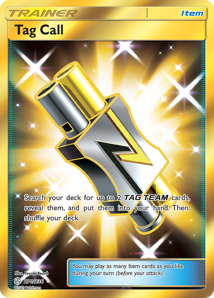 Tag Call 270/236 English Pokémon card from Cosmic Eclipse (2019)