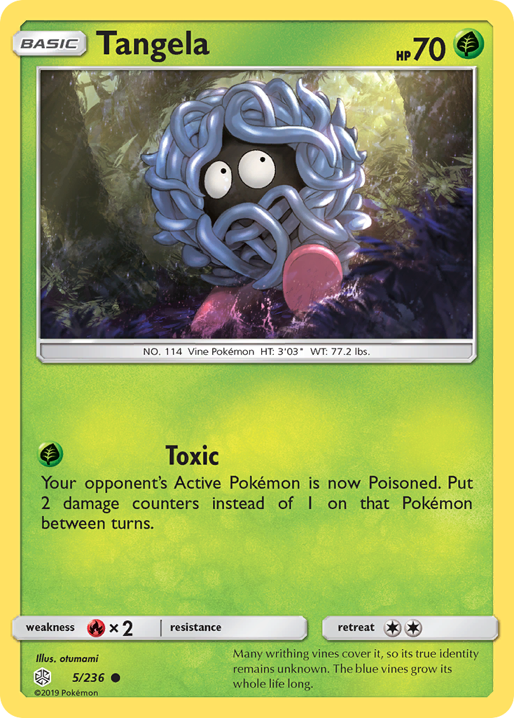 Tangela 5/236 English Pokémon card from Cosmic Eclipse (2019)