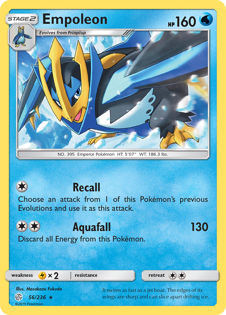 Empoleon 56/236 English Pokémon card from Cosmic Eclipse (2019)