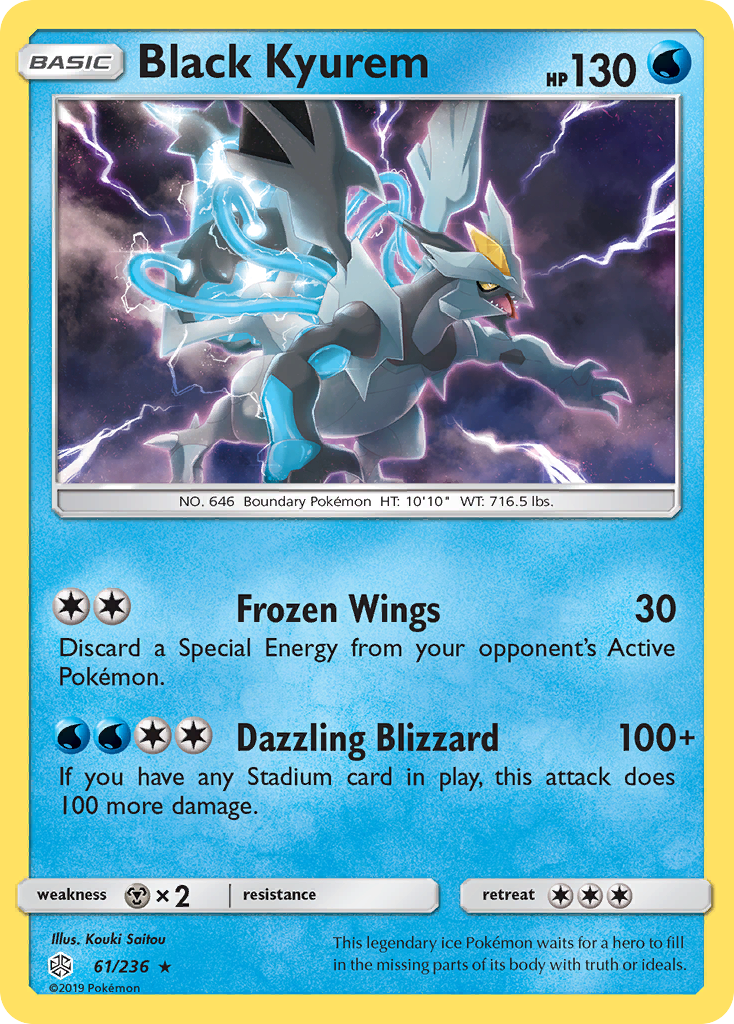 Black Kyurem 61/236 English Pokémon card from Cosmic Eclipse (2019)