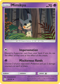 Mimikyu 96/236 English Pokémon card from Cosmic Eclipse (2019)