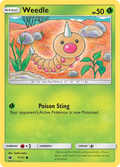 Weedle 1/111 English Pokémon card from Crimson Invasion (2017)