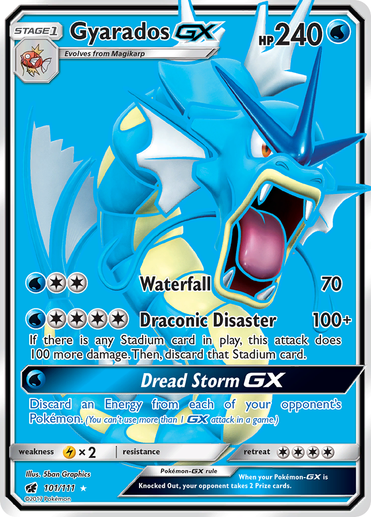 Gyarados-GX 101/111 English Pokémon card from Crimson Invasion (2017)