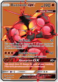Buzzwole-GX 104/111 English Pokémon card from Crimson Invasion (2017)