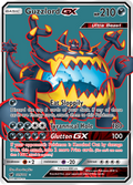 Guzzlord-GX 105/111 English Pokémon card from Crimson Invasion (2017)