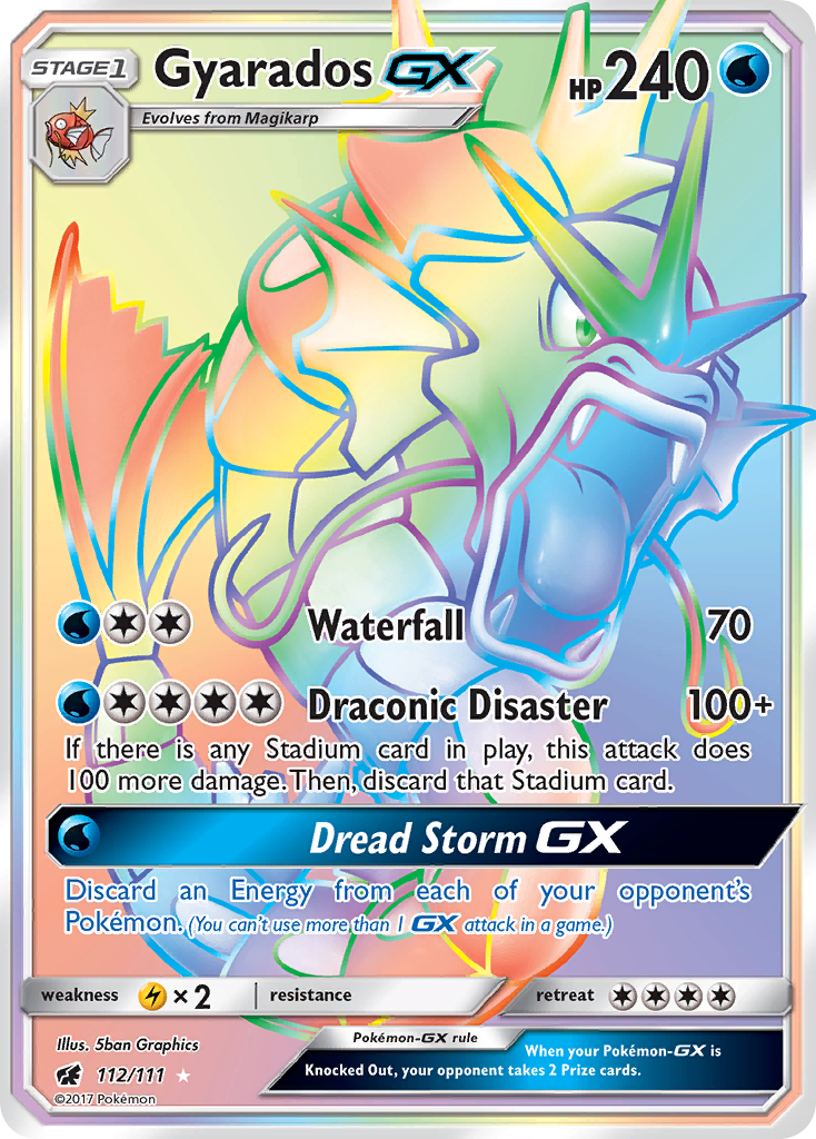 Gyarados-GX 112/111 English Pokémon card from Crimson Invasion (2017)