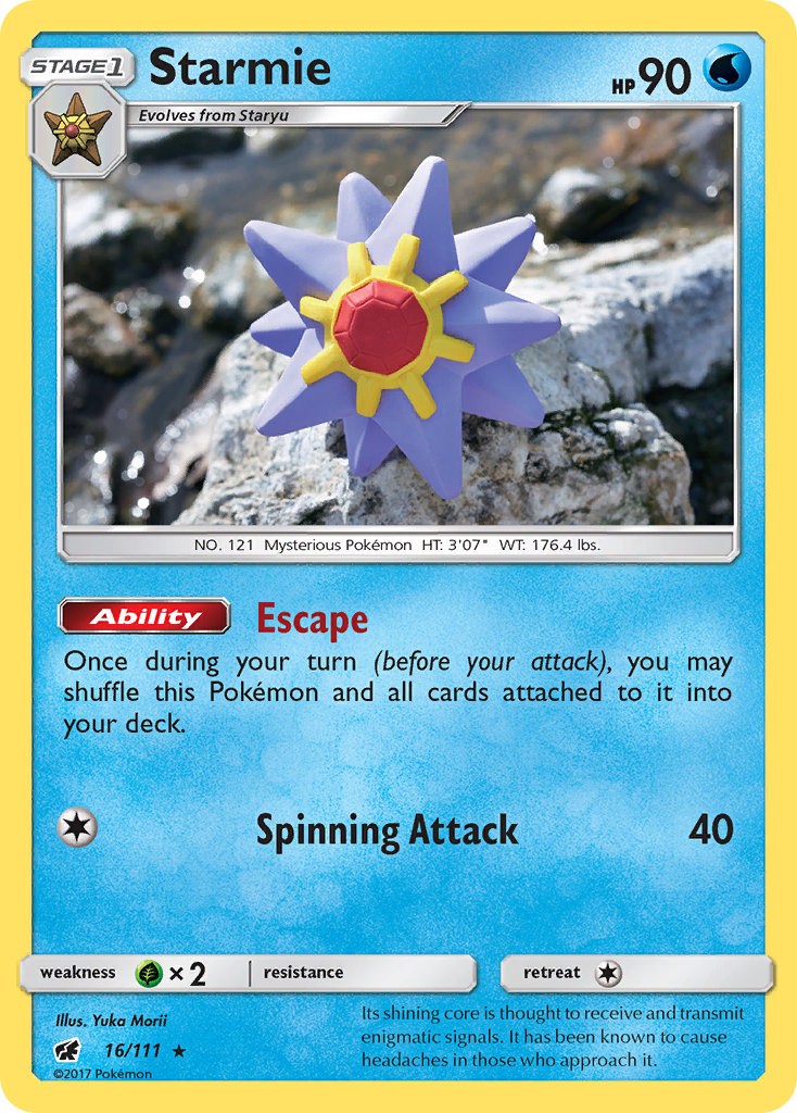 Starmie 16/111 English Pokémon card from Crimson Invasion (2017)