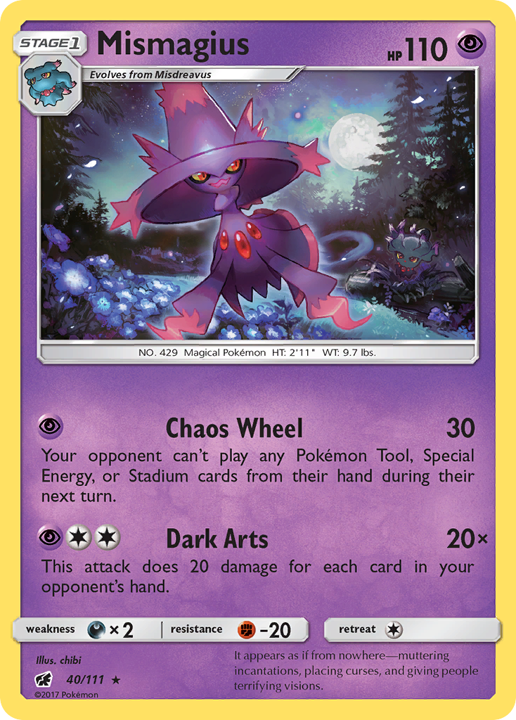 Mismagius 40/111 English Pokémon card from Crimson Invasion (2017)
