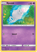 Spoink 41/111 English Pokémon card from Crimson Invasion (2017)
