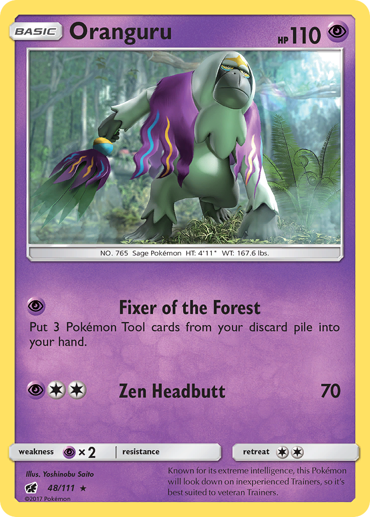 Oranguru 48/111 English Pokémon card from Crimson Invasion (2017)