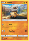 Cubone 52/111 English Pokémon card from Crimson Invasion (2017)