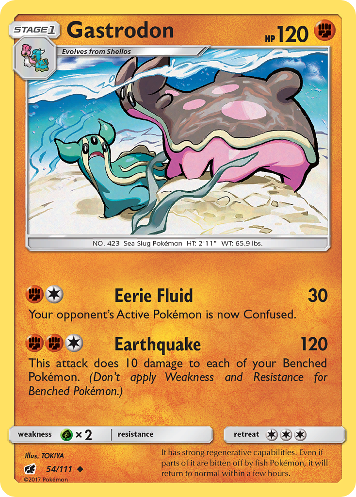Gastrodon 54/111 English Pokémon card from Crimson Invasion (2017)
