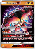 Buzzwole-GX 57/111 English Pokémon card from Crimson Invasion (2017)