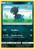 Deino 60/111 English Pokémon card from Crimson Invasion (2017)